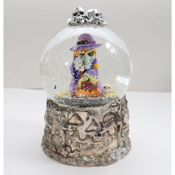 Vintage Wallace Silversmiths Snow Globe Witch‎ Halloween Horror - Picture 1 of 5